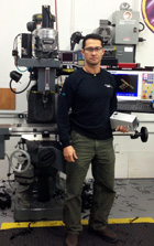 Jesus Fragoso in front of his CENTROID equipped 3 axis Bridgeport mill